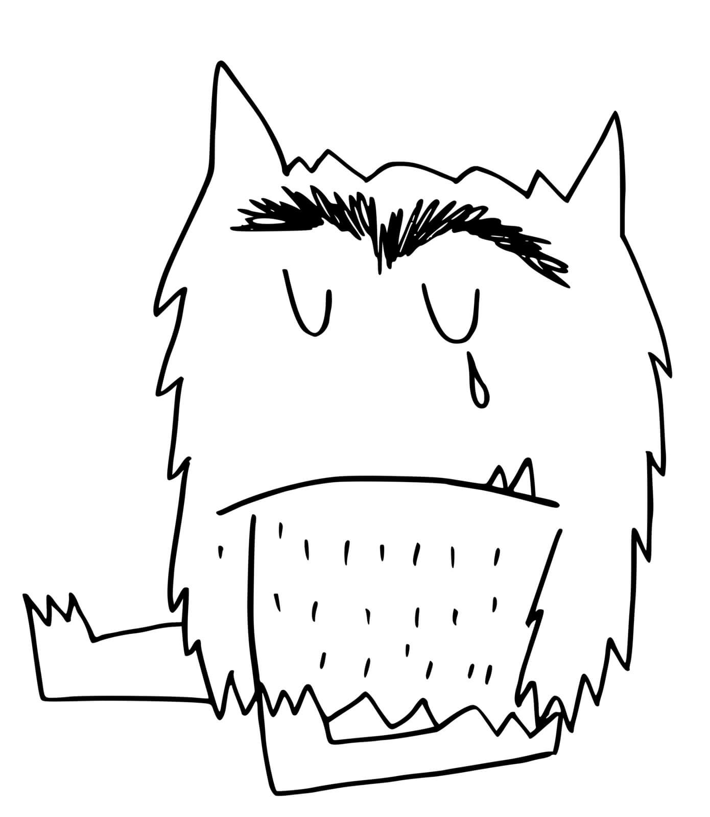 Coloriage Monstre Qui Pleure - Monstre à imprimer