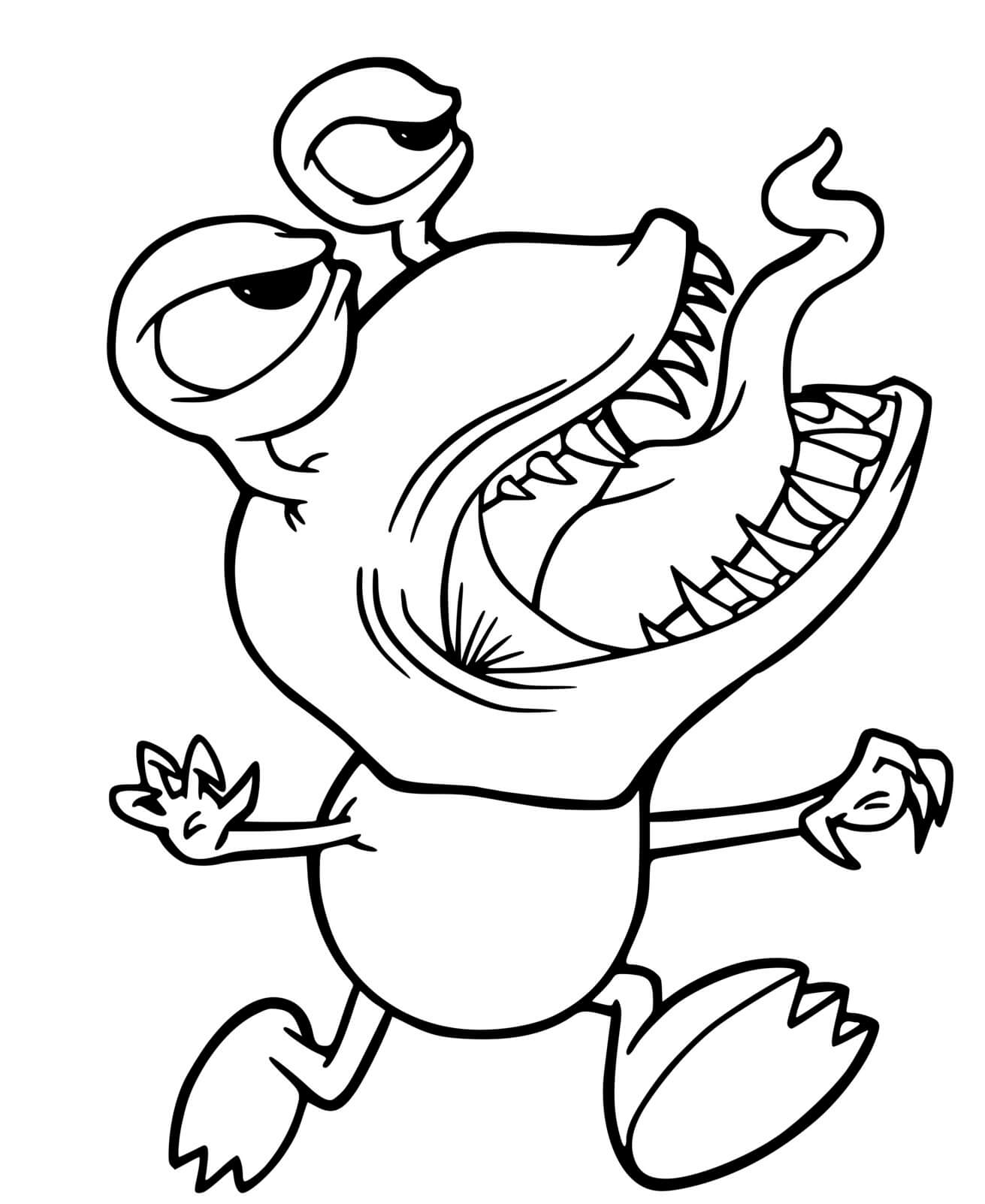 Coloriage Monstre Qui Sort La Langue - Monstre à imprimer