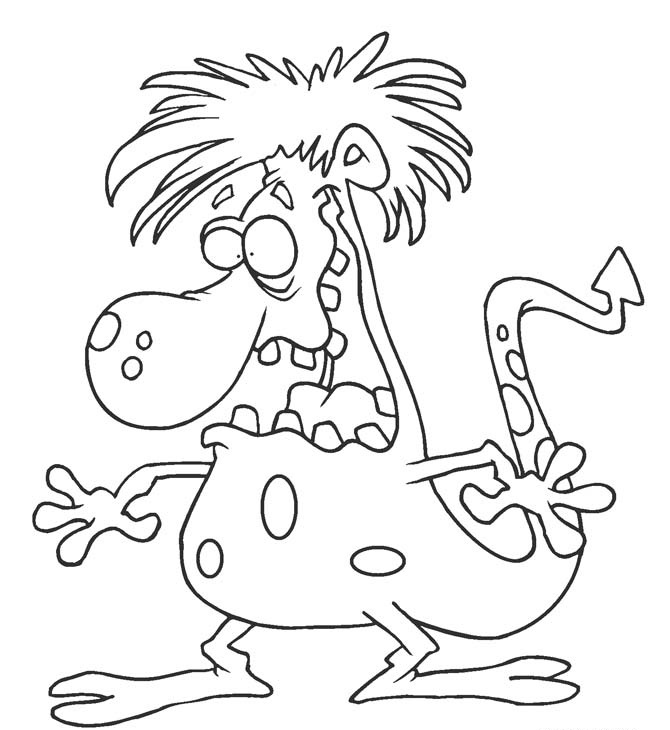 Coloriage Monstre Rigolo Avec Un Gros Nez - Monstre à imprimer