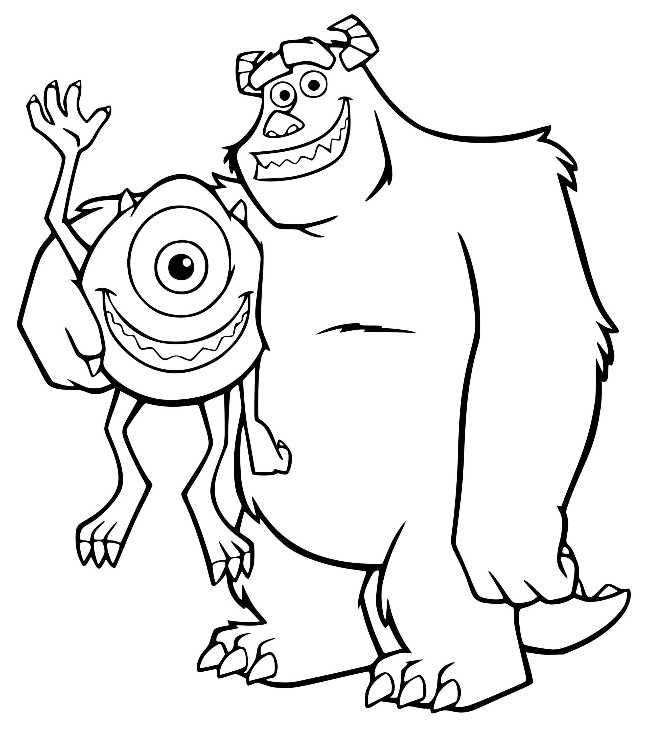 Coloriage Monstres Sont Très Heureux - Monstres et Cie à imprimer