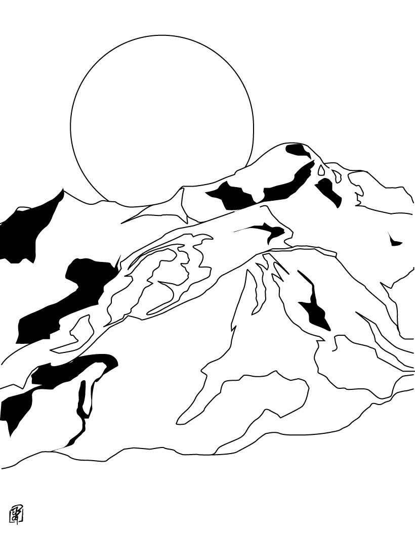 Coloriage Mont Blanc Monument Francais - France à imprimer