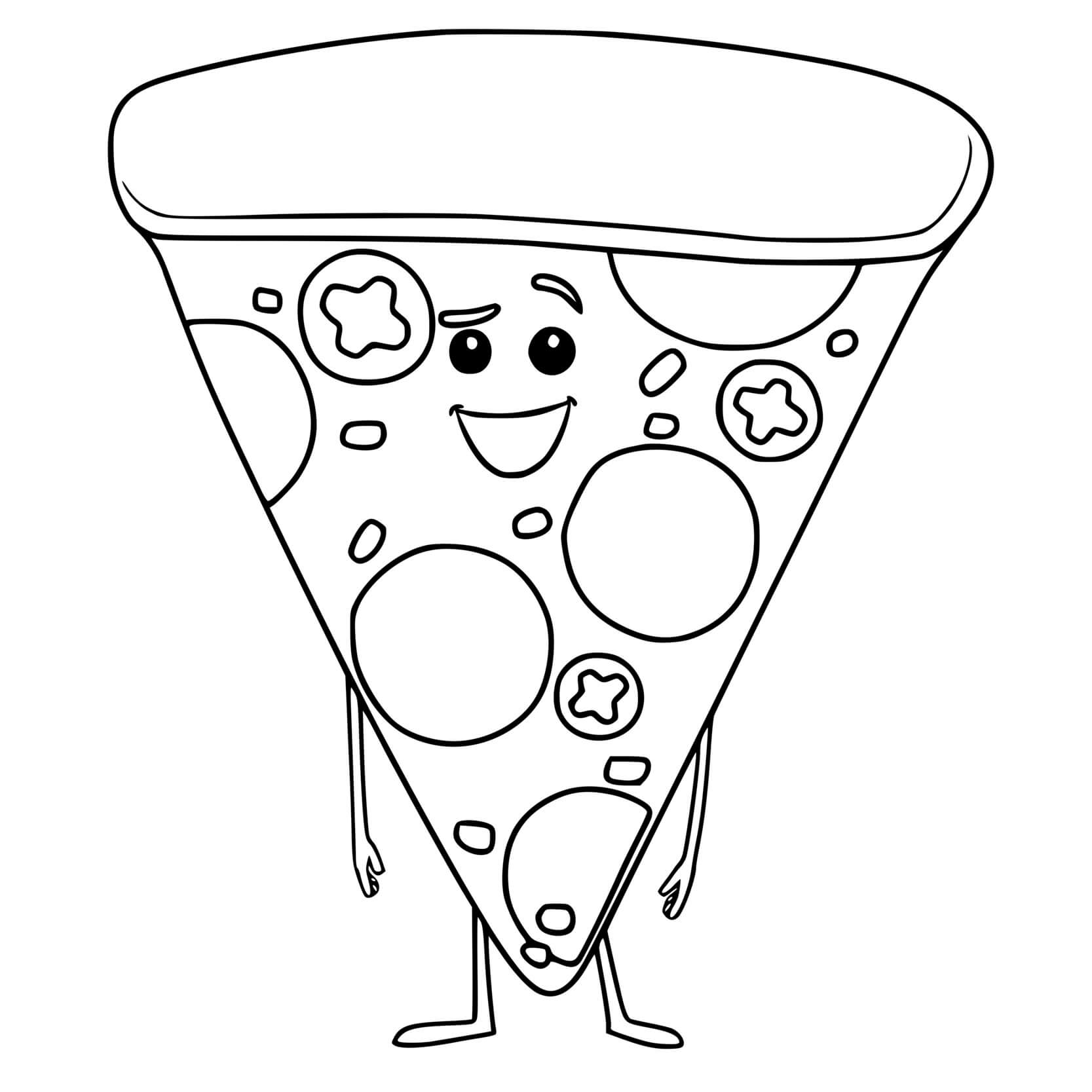 Coloriage Morceau De Pizza Rigolote - Pizza à imprimer