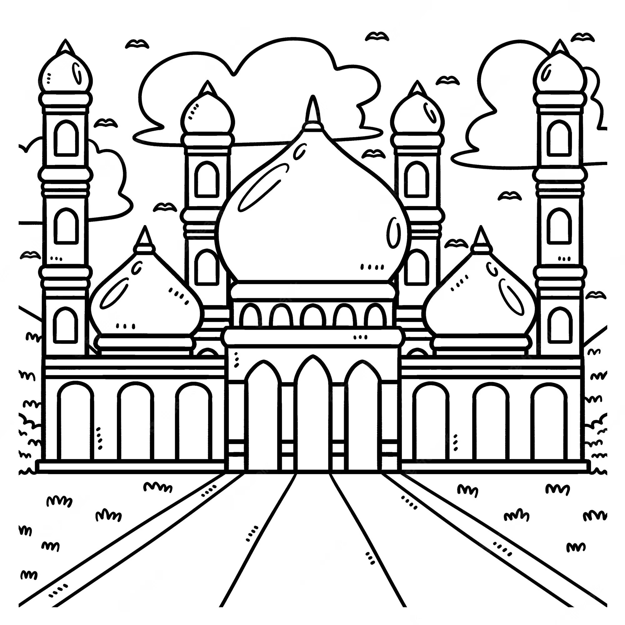 Coloriage Mosquee Musulman Ramadan Pour Les Enfants - Ramadan à imprimer