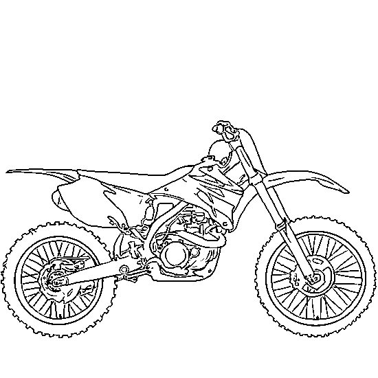 Coloriage Pilote de moto cross sur terrain accidenté - Garçon à imprimer
