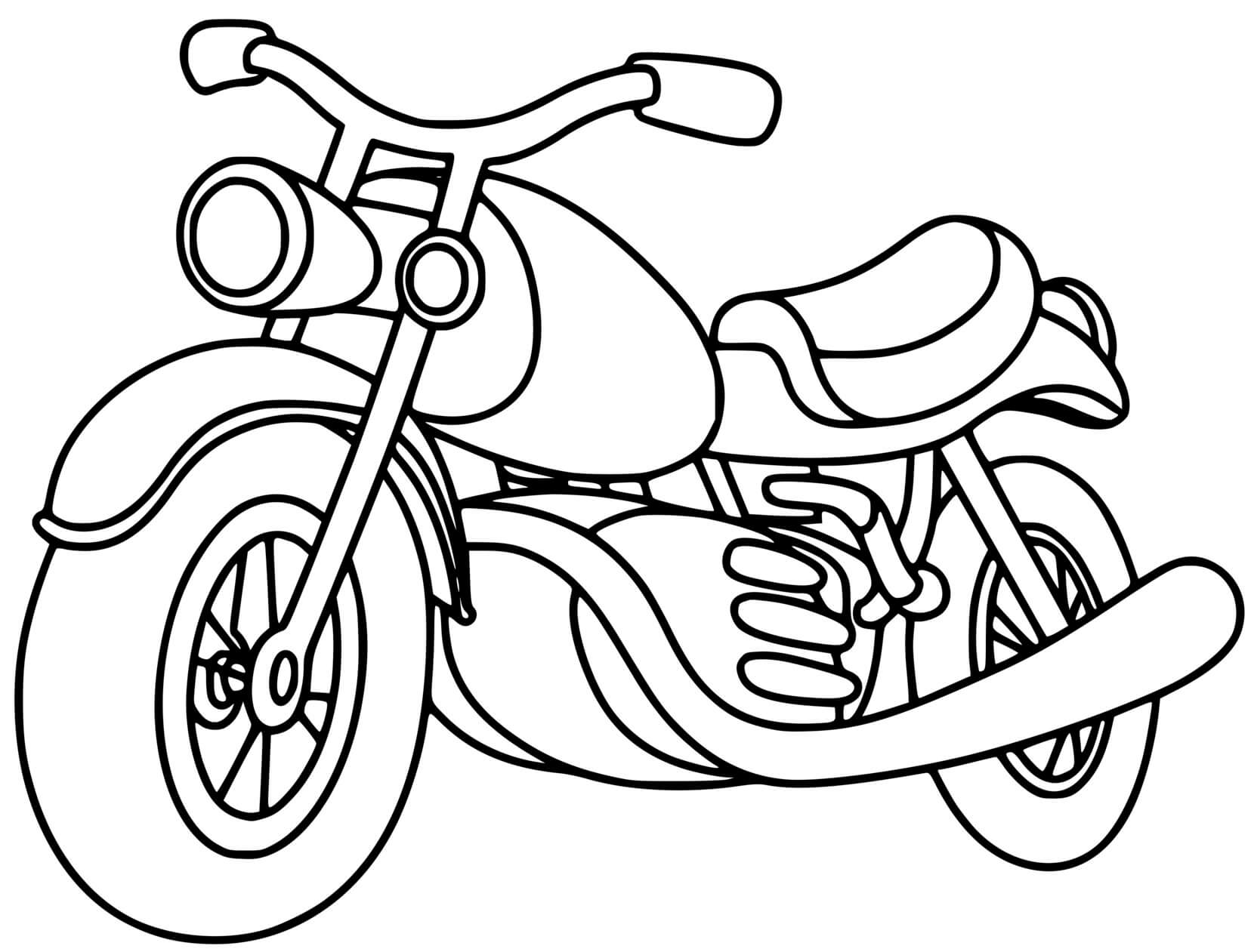 Coloriage Moto Classique Motorcycle - Moto à imprimer