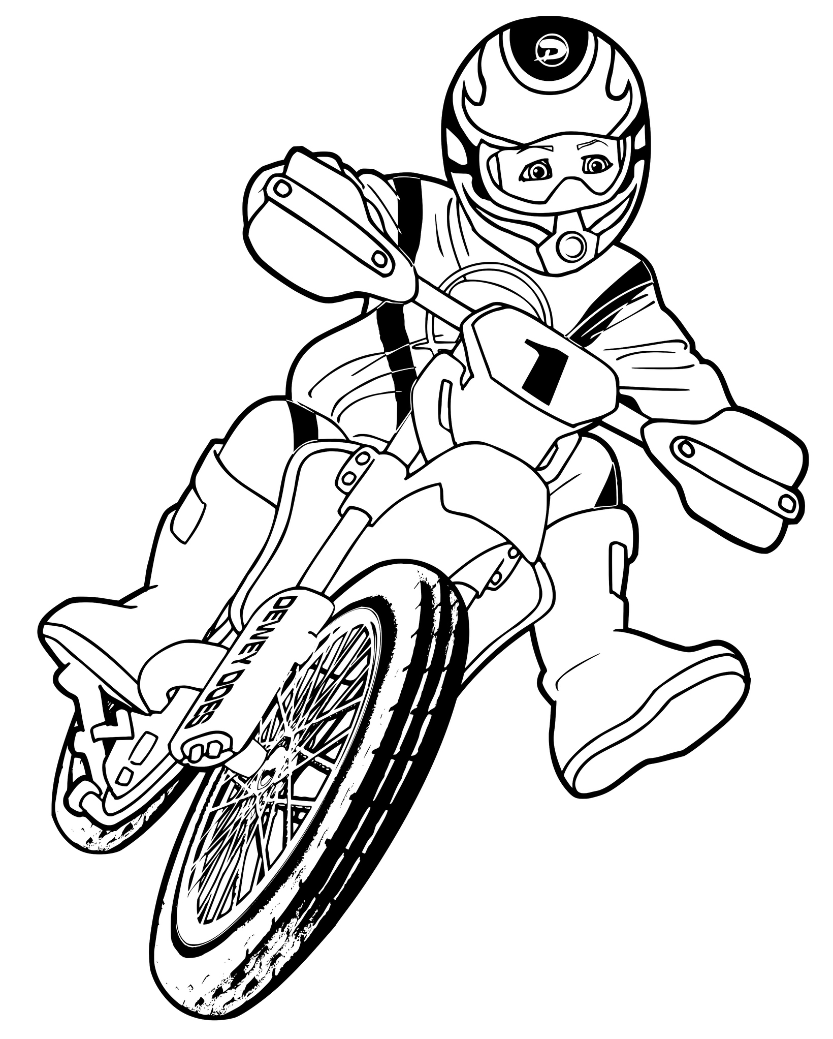 Coloriage Moto Cross Bike Kids - Motocross à imprimer