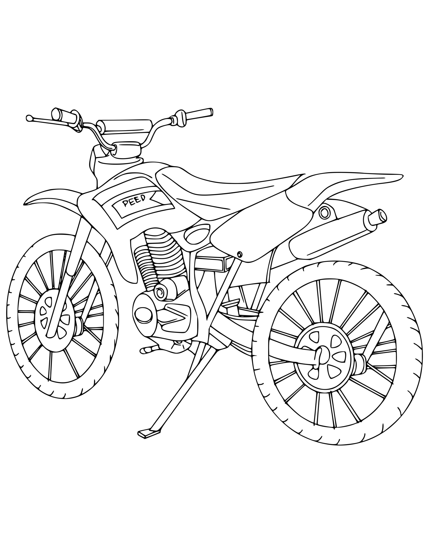 Coloriage Moto Cross Bike Stationne - Motocross à imprimer