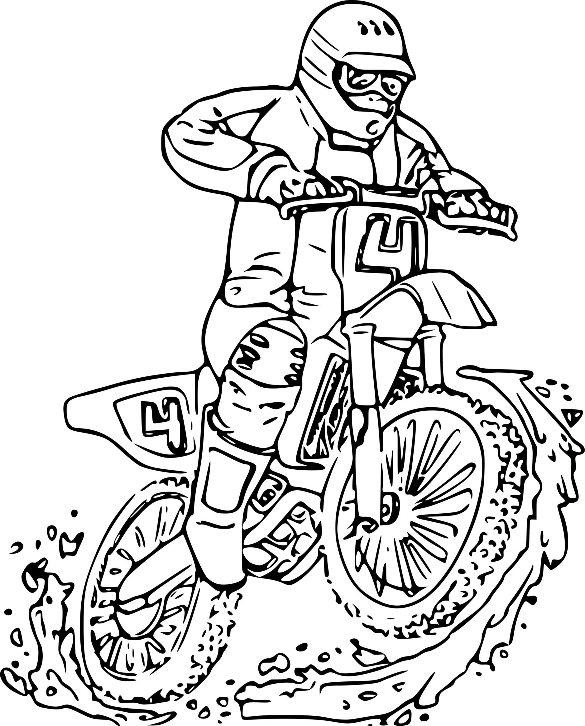Coloriage Moto Cross Conducteur Rapide - Motocross à imprimer