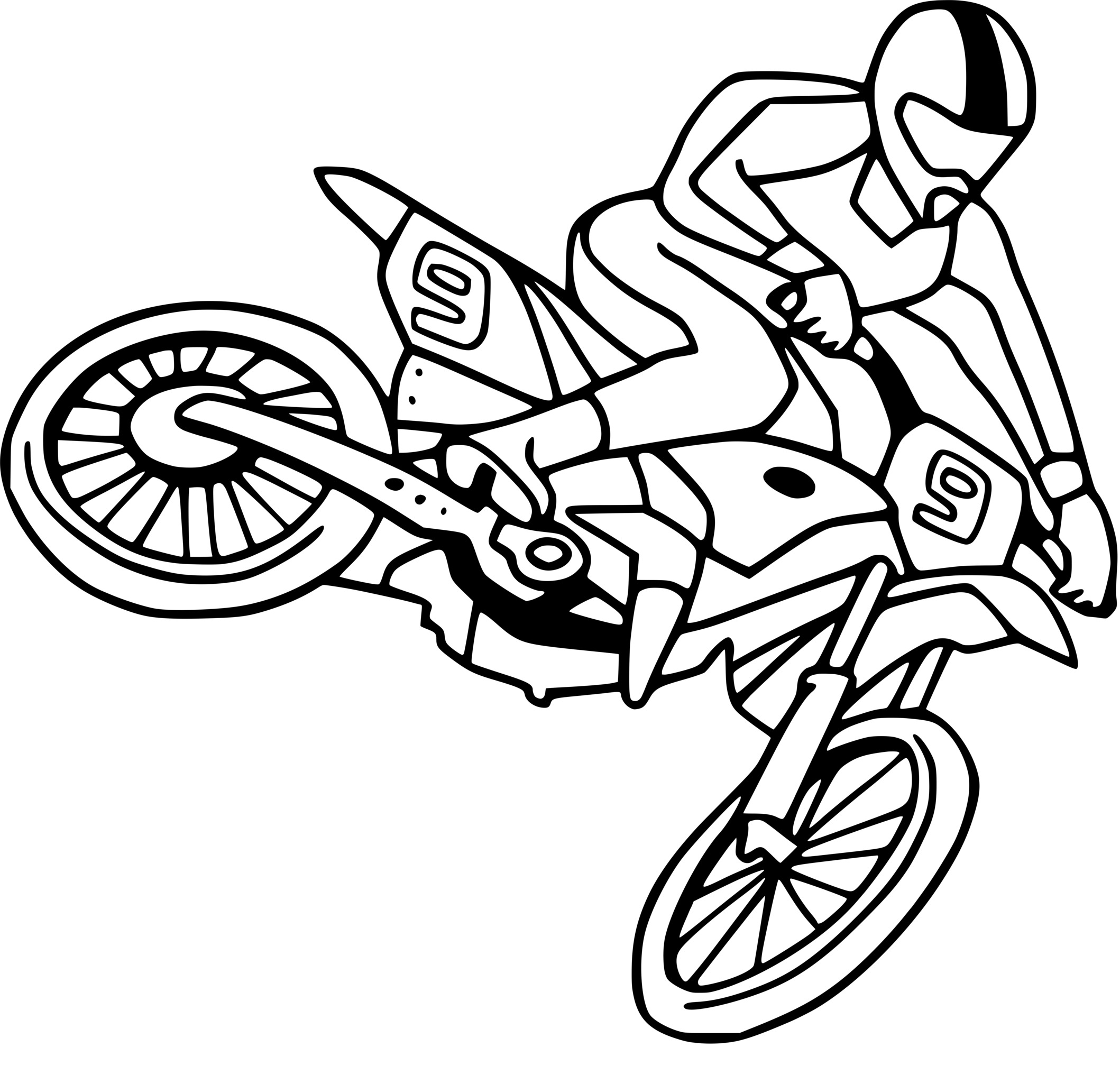 Coloriage Moto Cross Course Rapide - Motocross à imprimer