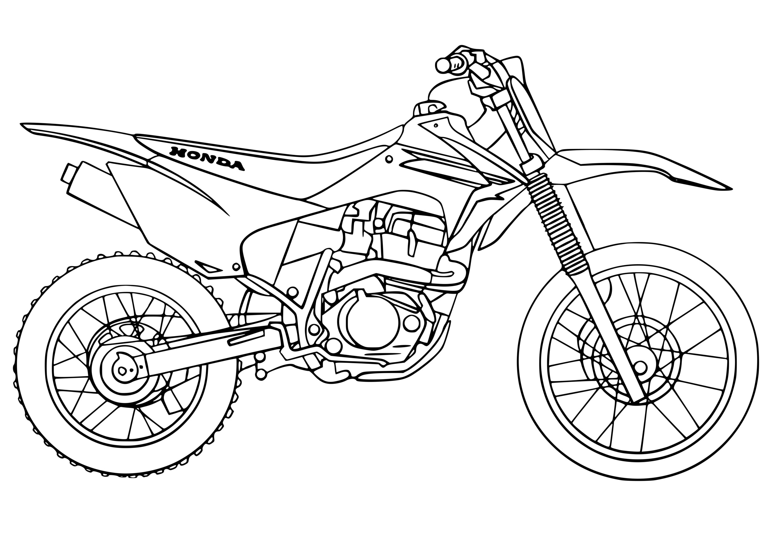 Coloriage Moto Cross Tout Terrain Honda - Motocross à imprimer