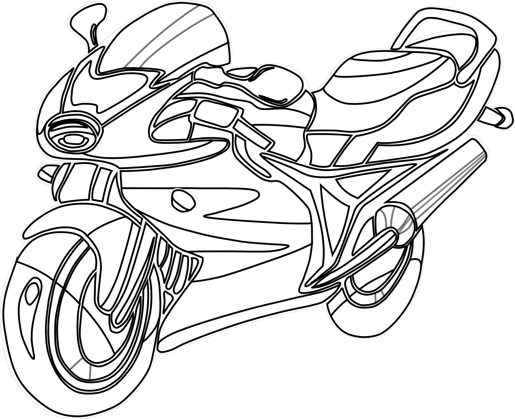 Coloriage Moto sportive en pleine course - Moto à imprimer