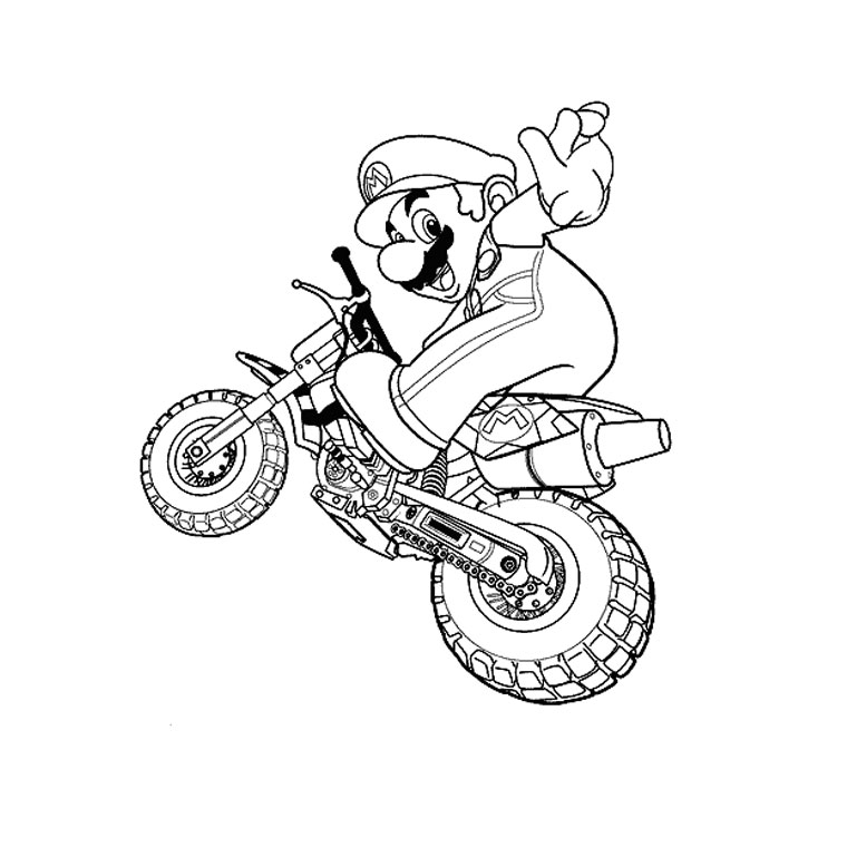 Coloriage Motocyclette sportive en accélération - Moto à imprimer