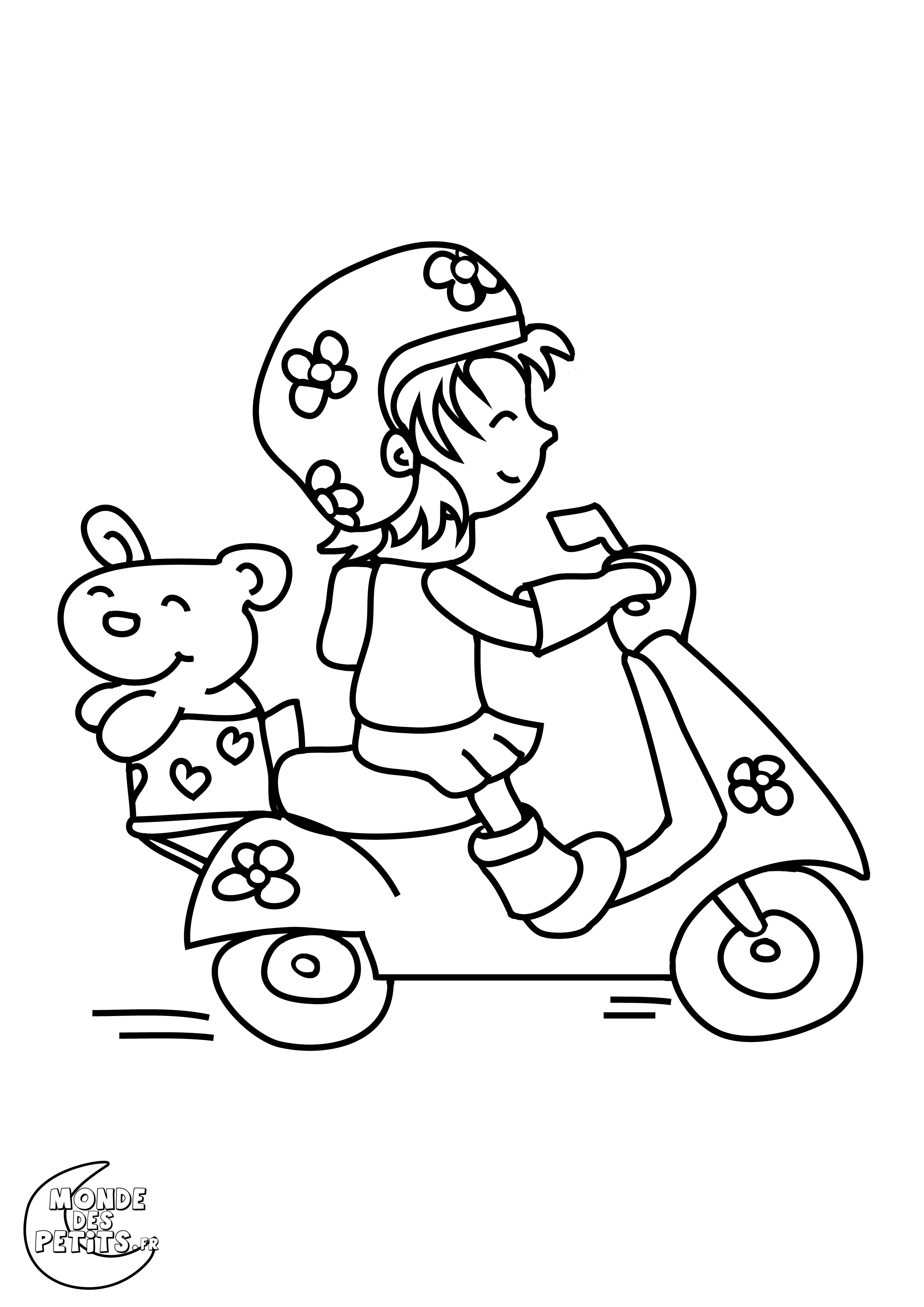 Coloriage Moto de course aux lignes dynamiques - Moto à imprimer