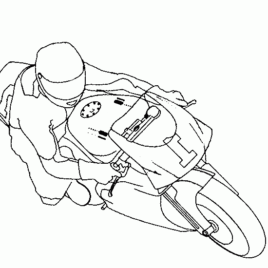 Coloriage Motocyclette sportive en accélération - Moto à imprimer