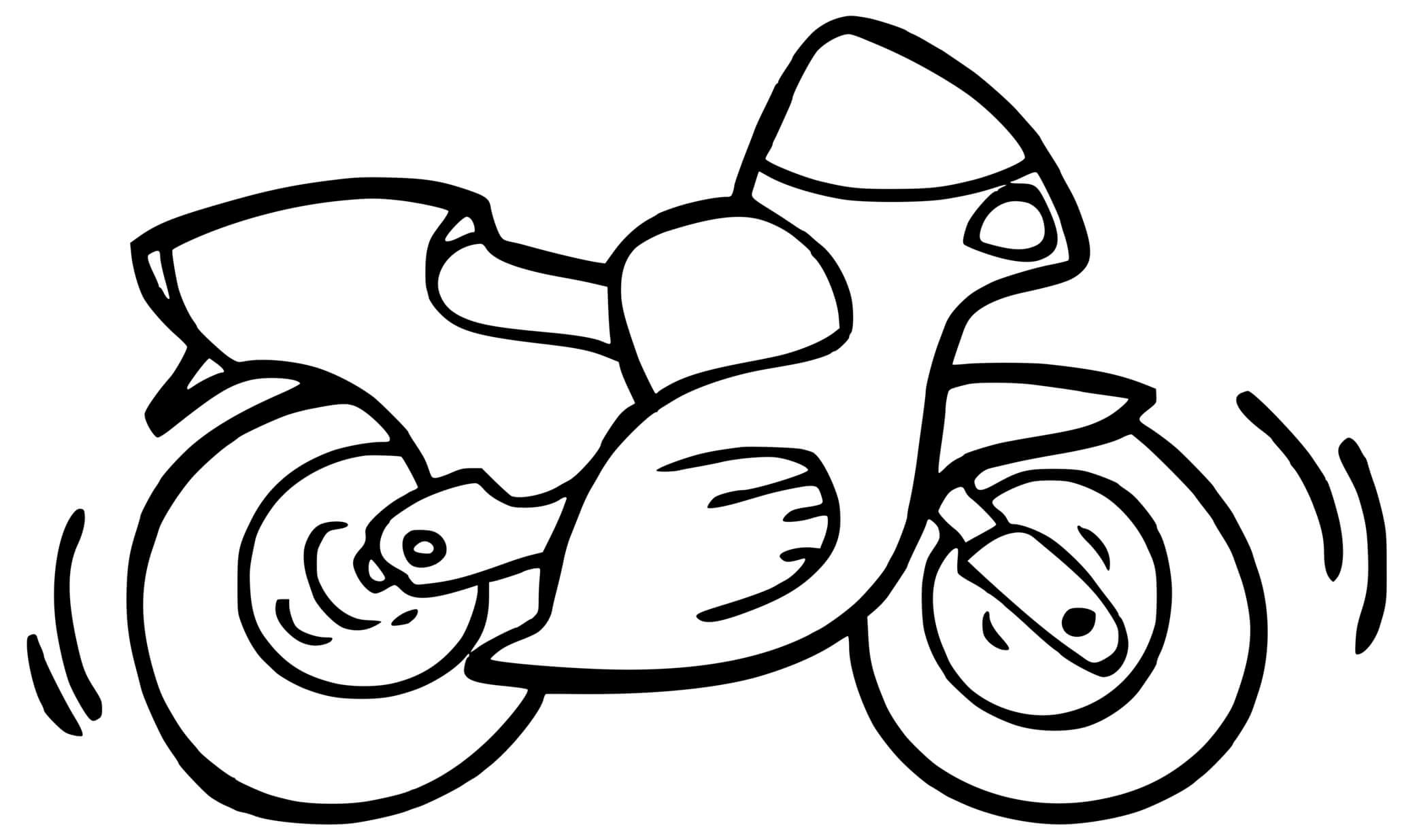 Coloriage Moto Facile Simple - Moto à imprimer