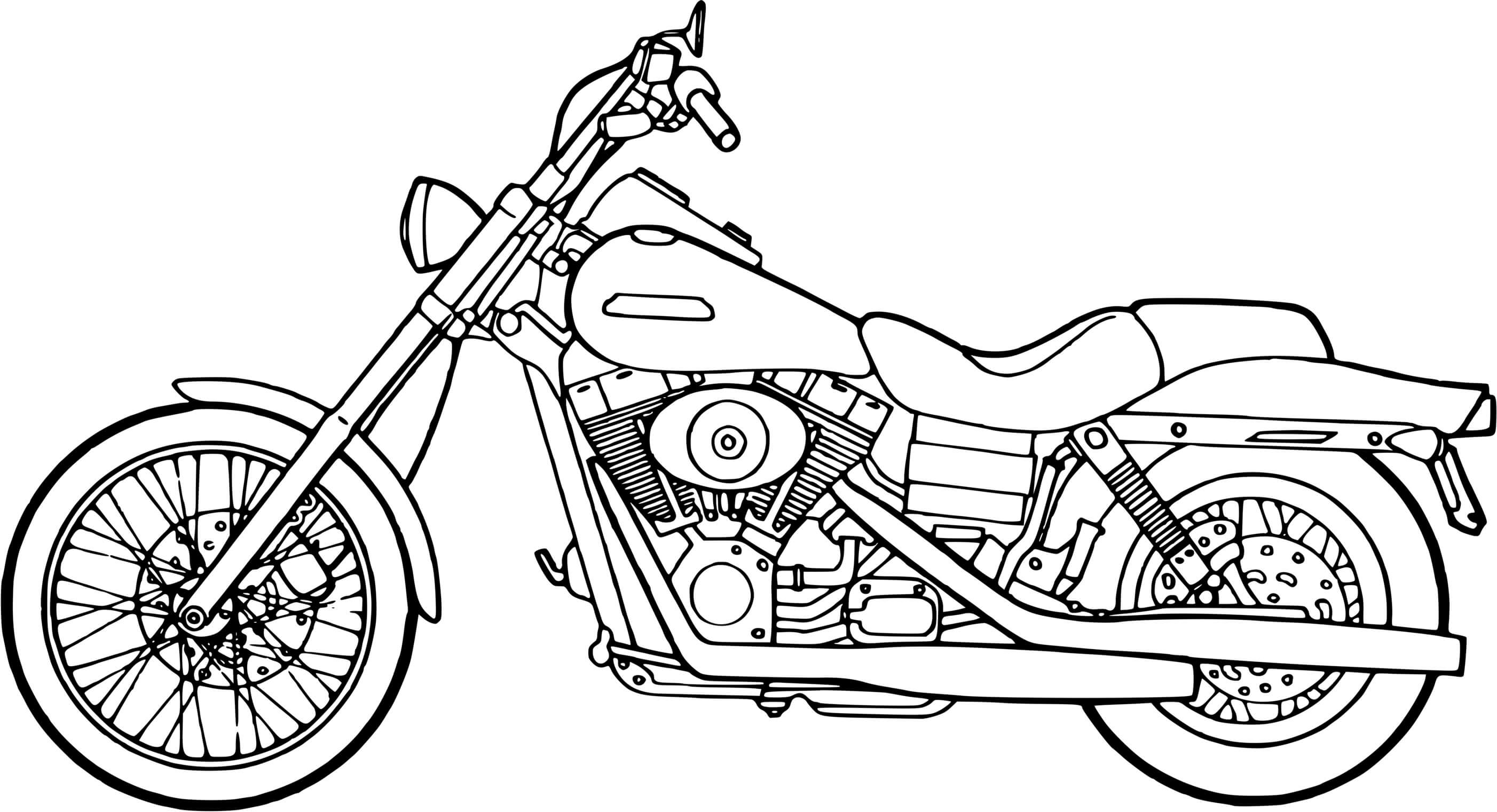 Coloriage Moto Harley Davidson Moteur Pan America - Moto à imprimer