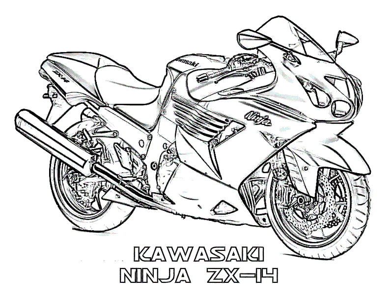 Coloriage Moto Ninja - Moto à imprimer