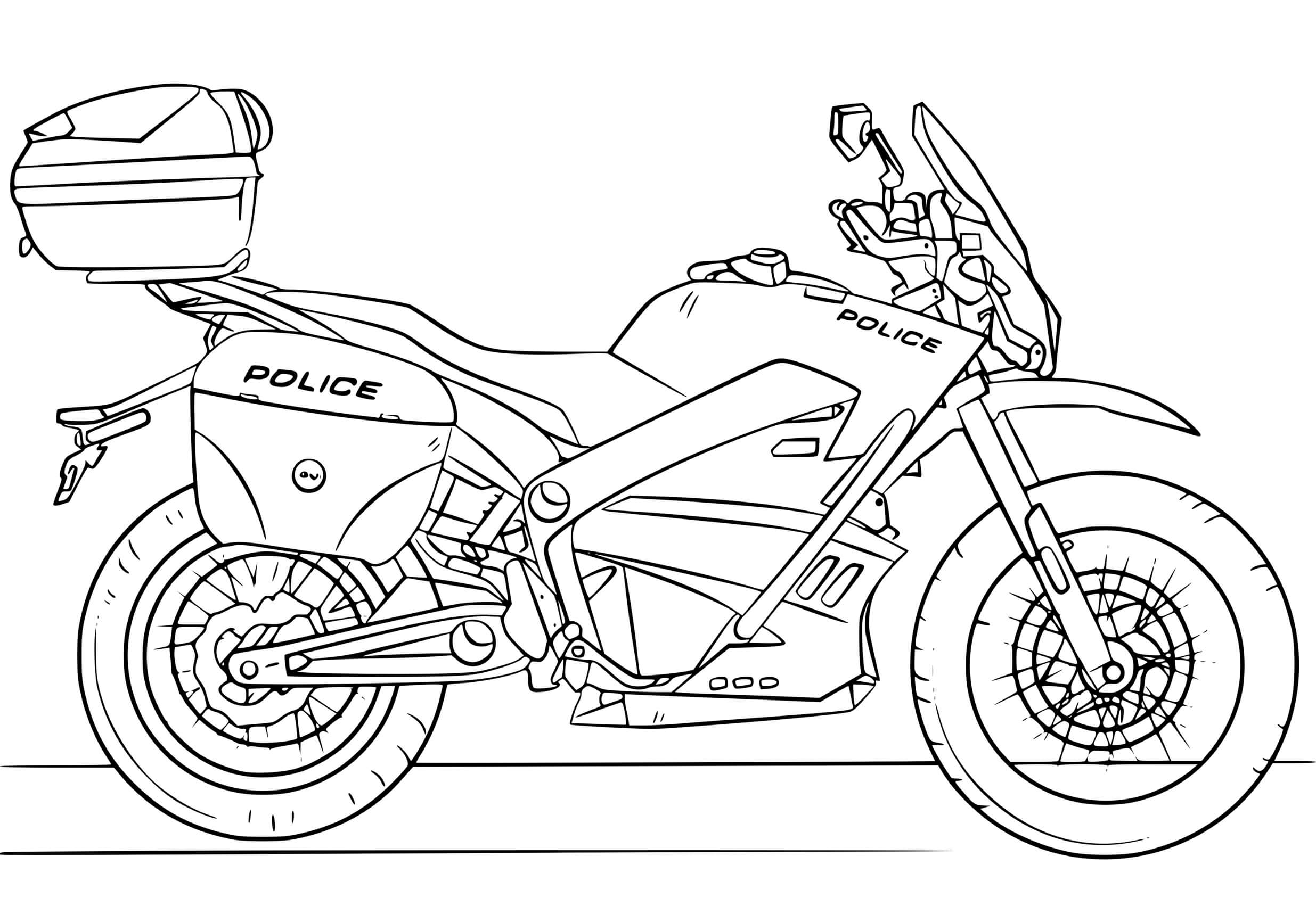 Coloriage Moto Police Motorcycle - Voiture de police à imprimer