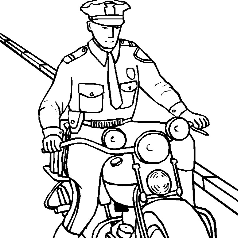 Coloriage Moto Police - Moto à imprimer