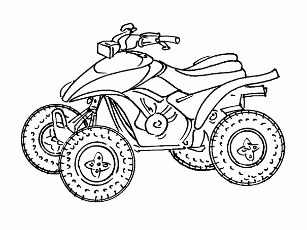 Coloriage Moto Quad - Garçon à imprimer