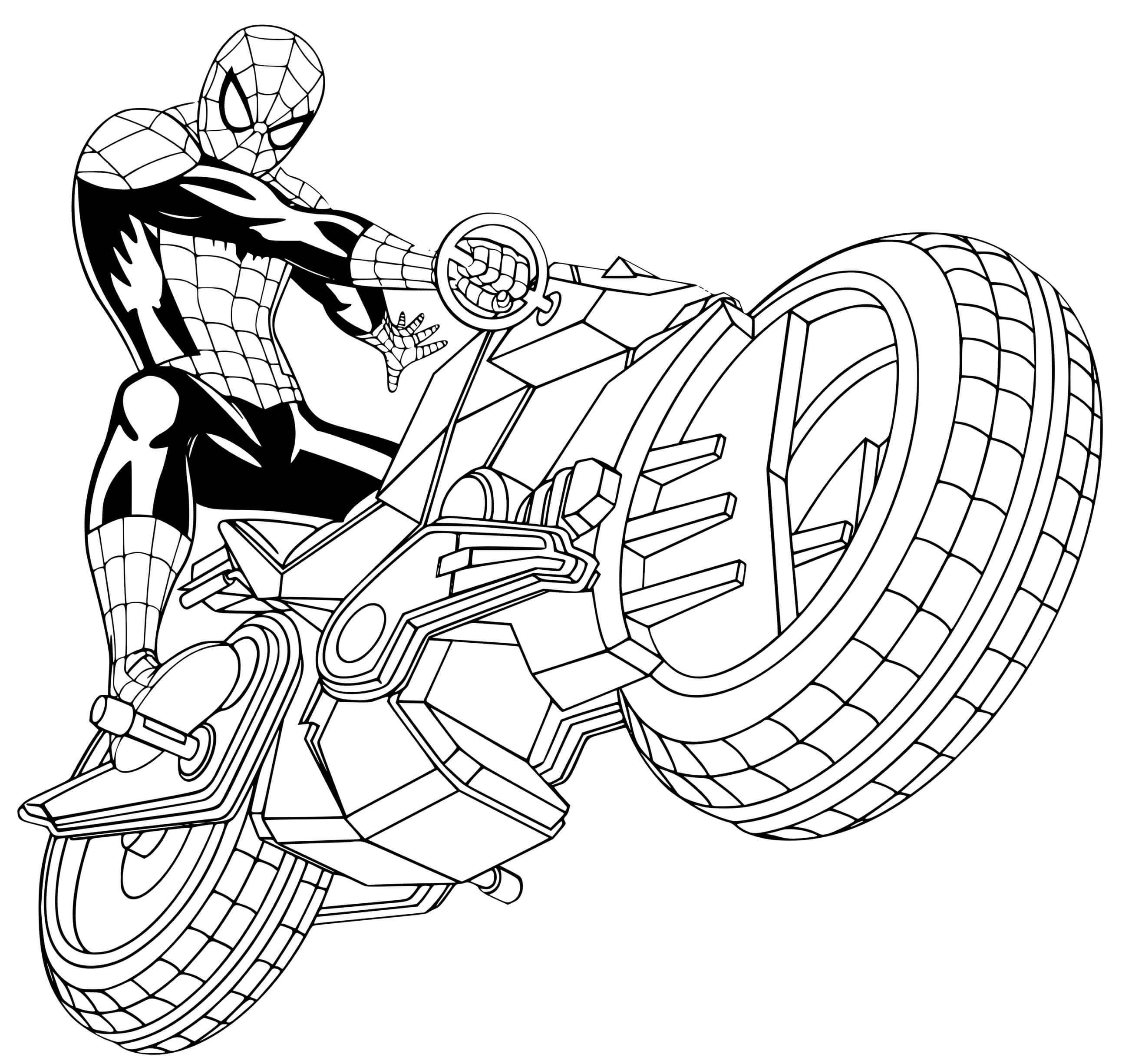 Coloriage Moto Spider Man 4x4 - Moto à imprimer
