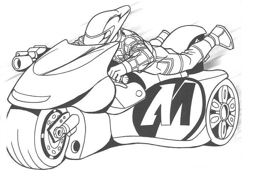 Coloriage Moto Sport Vitesse - Moto à imprimer