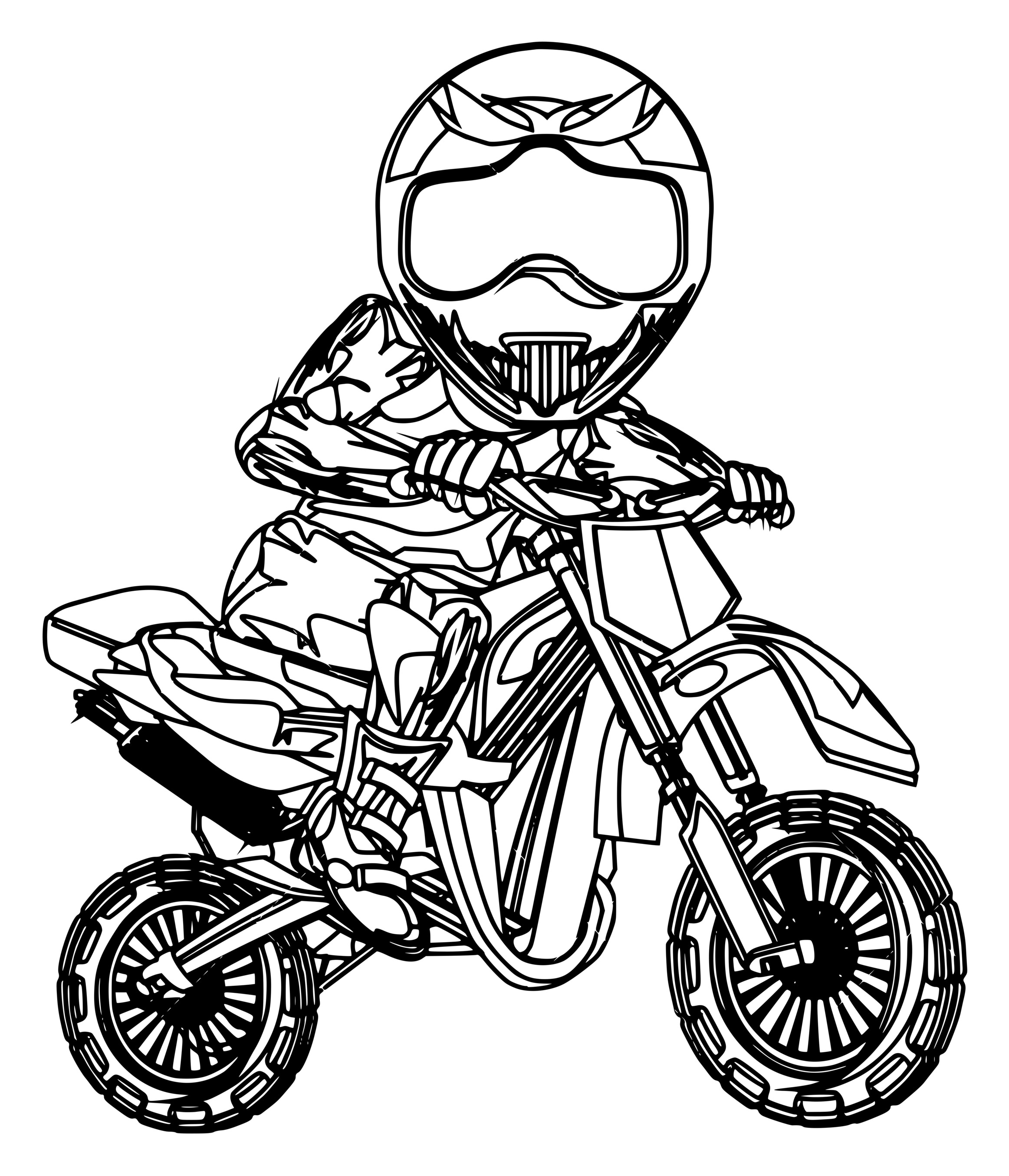 Coloriage Motocross Sport Kids - Motocross à imprimer