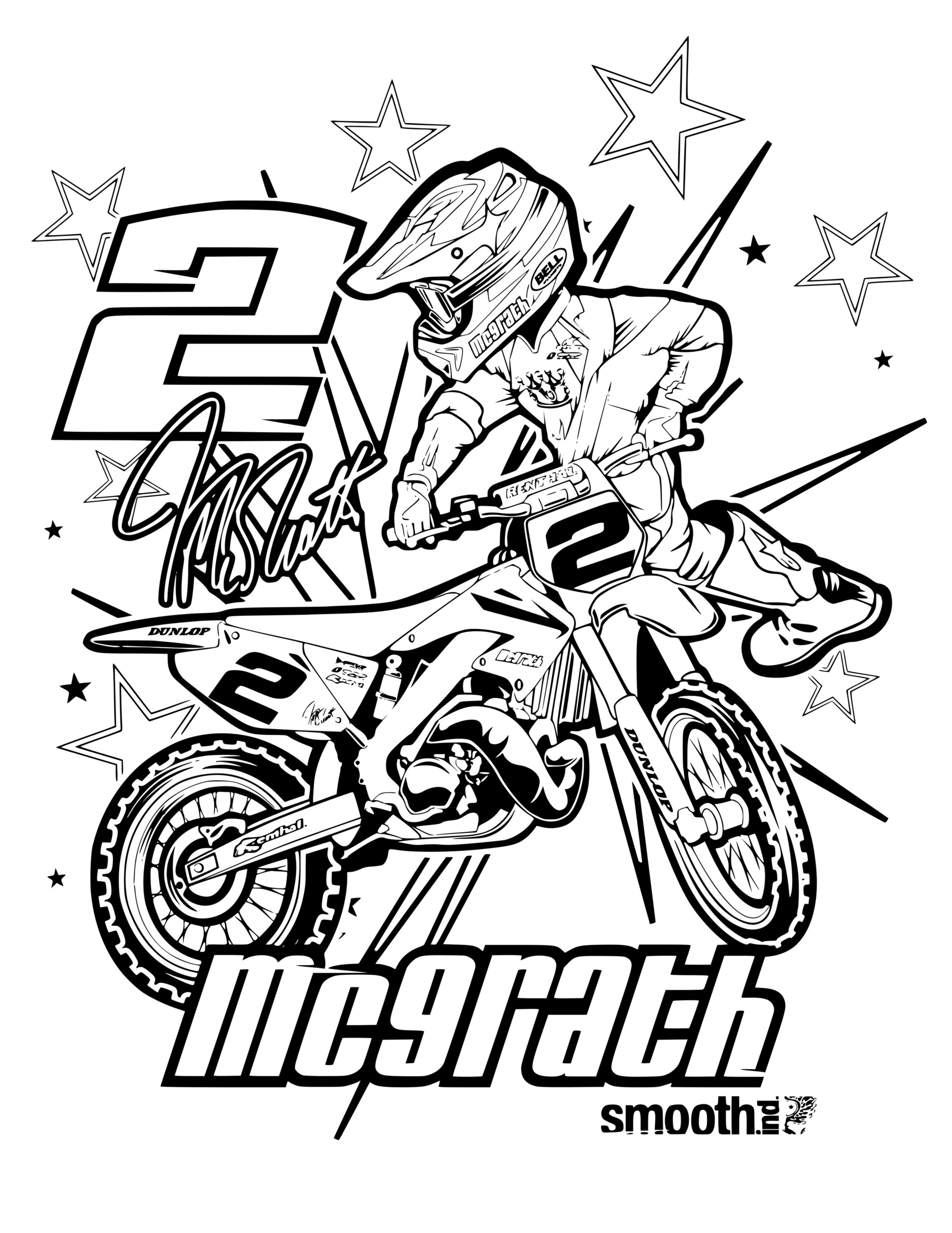 Coloriage Motocross Yamaha - Motocross à imprimer