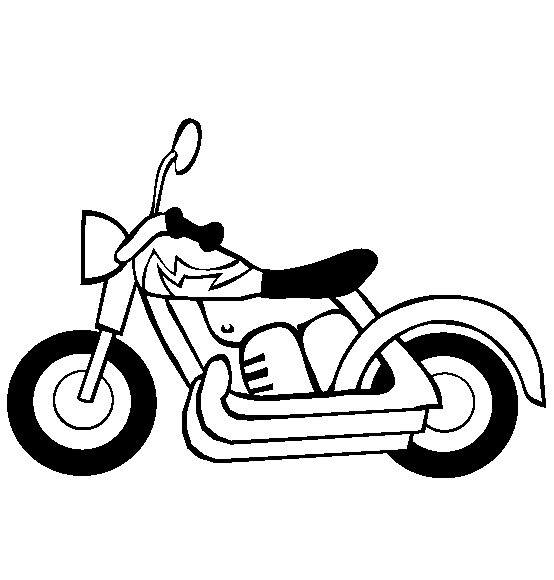 Coloriage Motocyclette Moto Simple Facile - Moto à imprimer