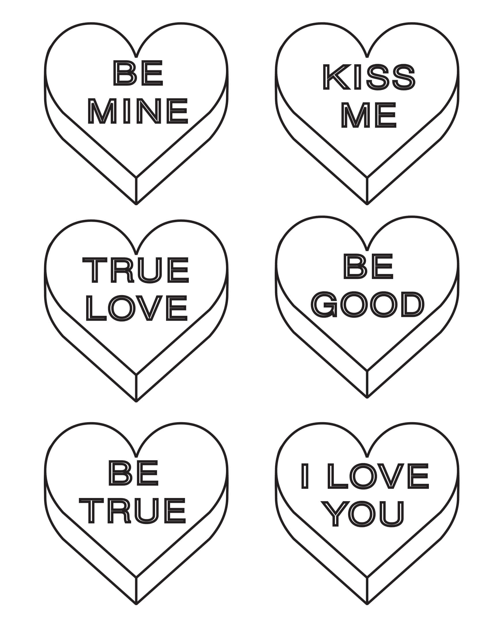 Coloriage Mots Doux Pour La Saint Valentin - Saint-Valentin à imprimer