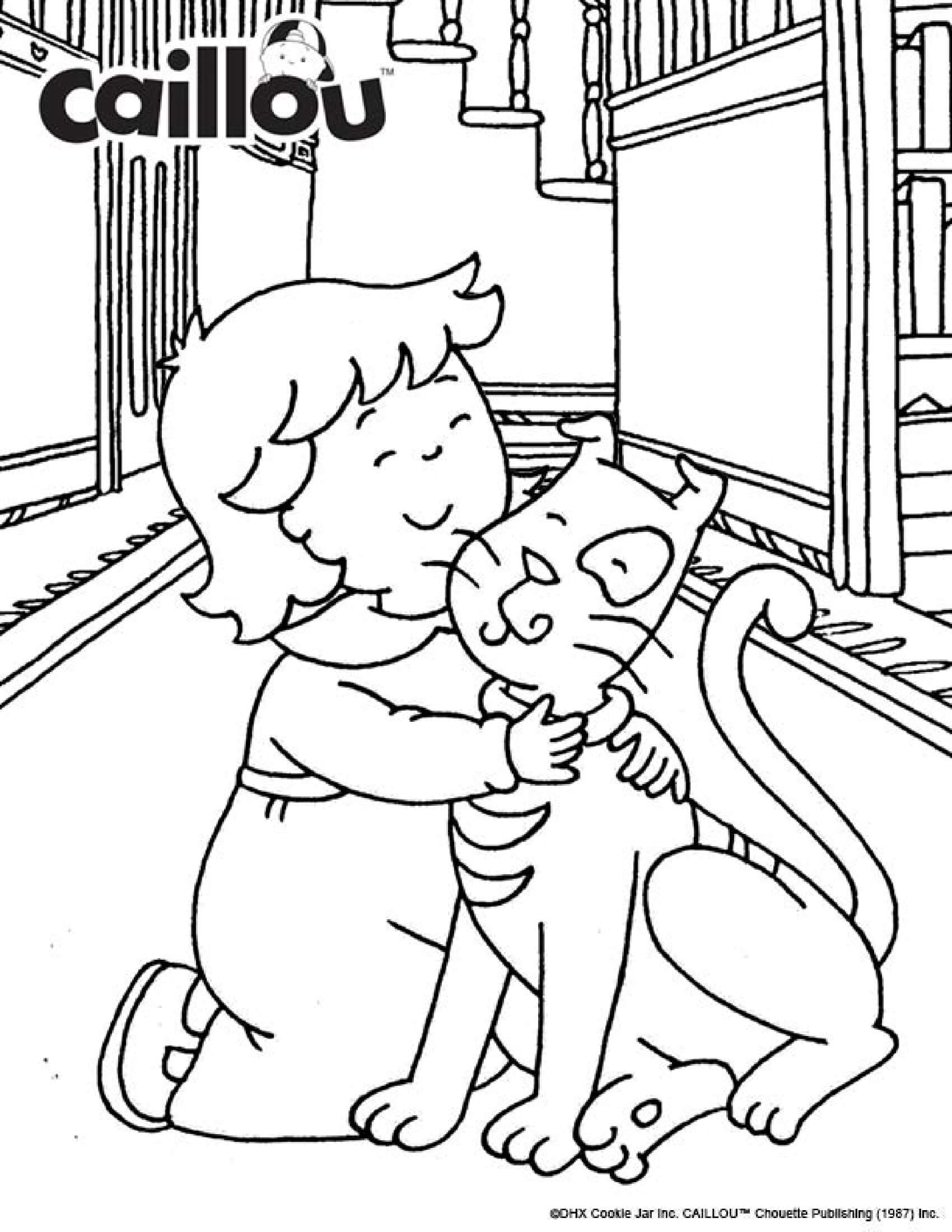 Coloriage Mousseline Et Gilbert - Caillou à imprimer
