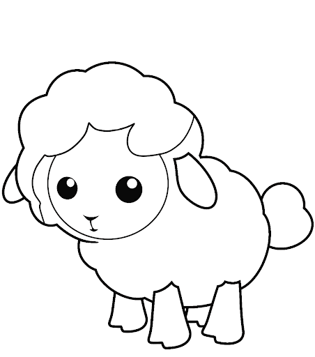 Coloriage Mouton Agneau Petit Facile - Mouton à imprimer