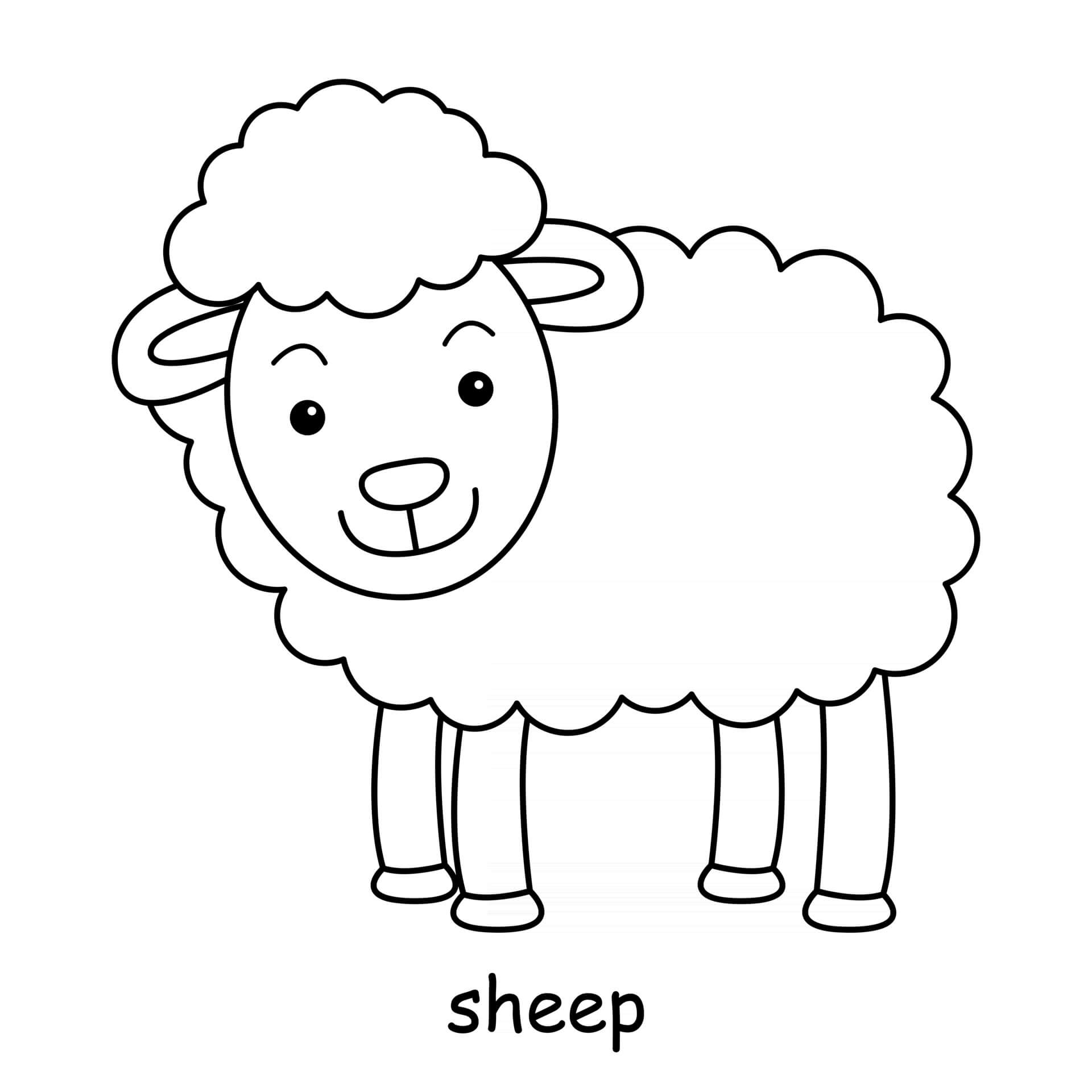 Coloriage Mouton Animal De La Ferme - Mouton à imprimer