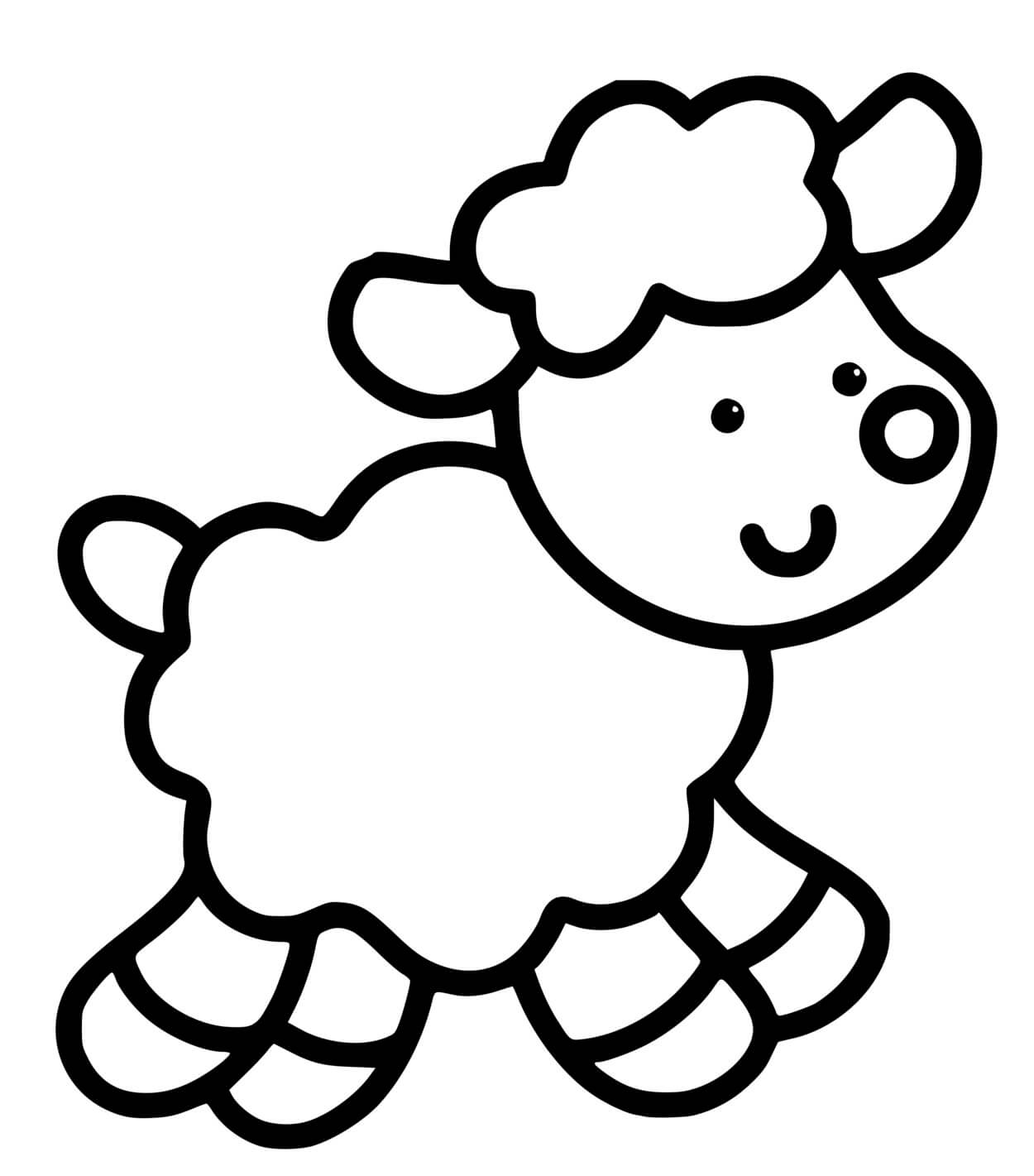 Coloriage Mouton Facile Maternelle 2 Ans - Facile à imprimer