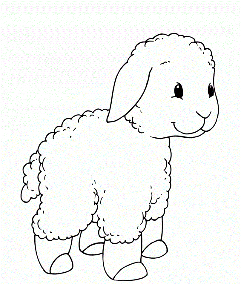 Coloriage Mouton Mignon Maternelle Agneau - Mouton à imprimer