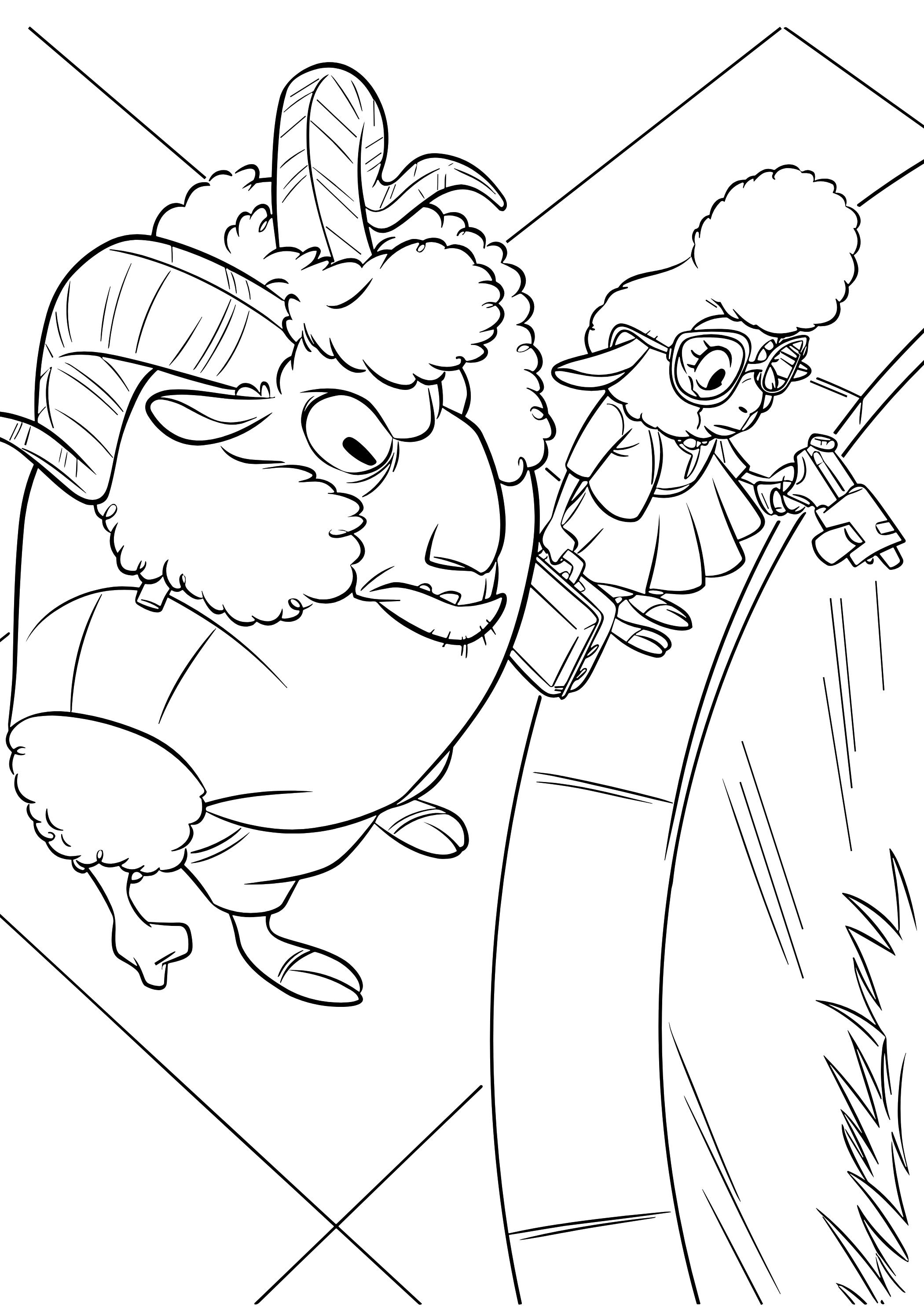 Coloriage Moutons En Costume De Super Héros - Zootopie à imprimer