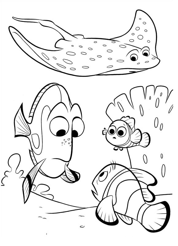 Coloriage Mr Raie Avec Dory De Nemo - Le Monde de Dory à imprimer