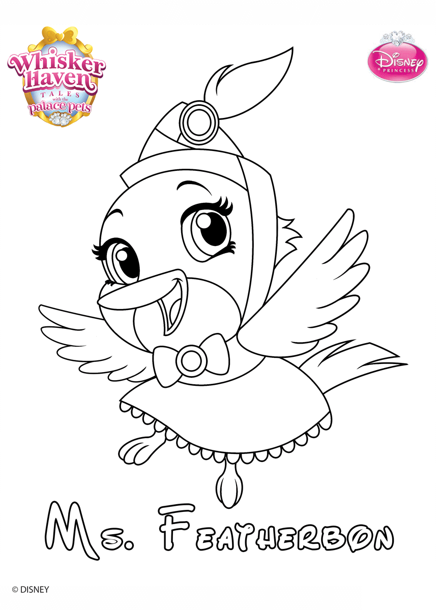 Coloriage Ms Featherbon Princess Palace Pet Disney - Palace pets à imprimer