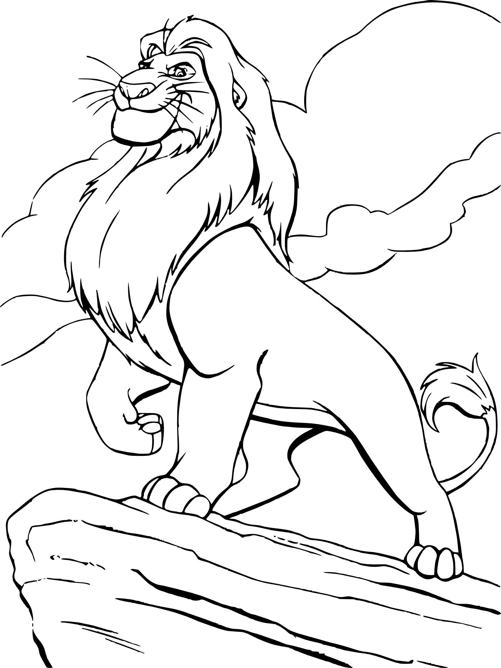 Coloriage Mufasa Du Film Le Roi Lion - Roi lion à imprimer