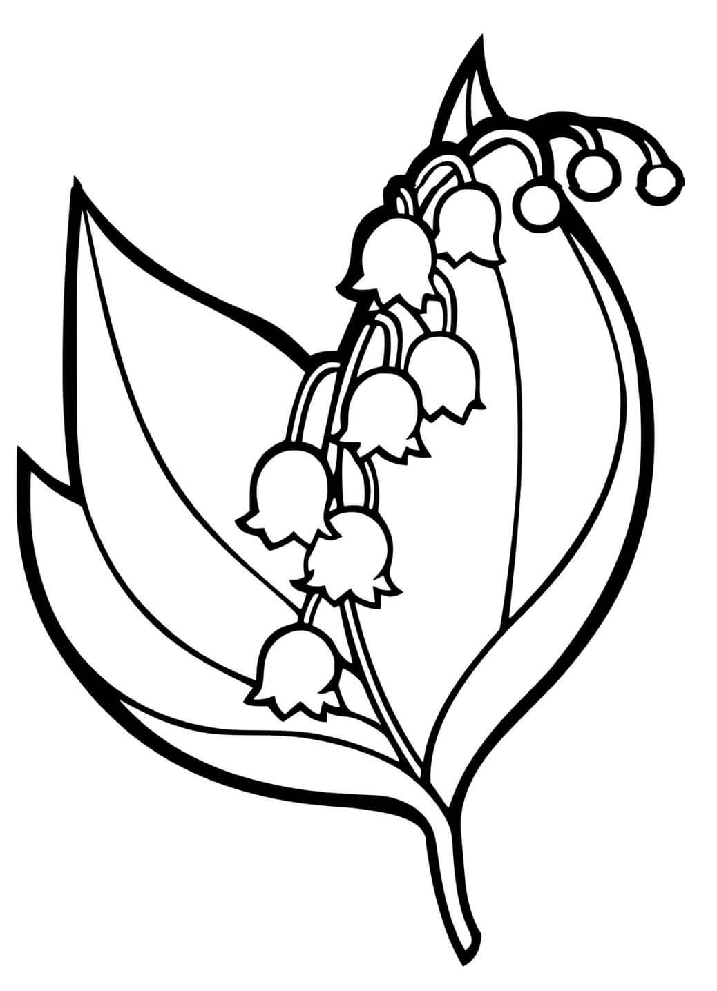 Coloriage Muguet De Main Fleur Porte Bonheur - Muguet 1er mai à imprimer