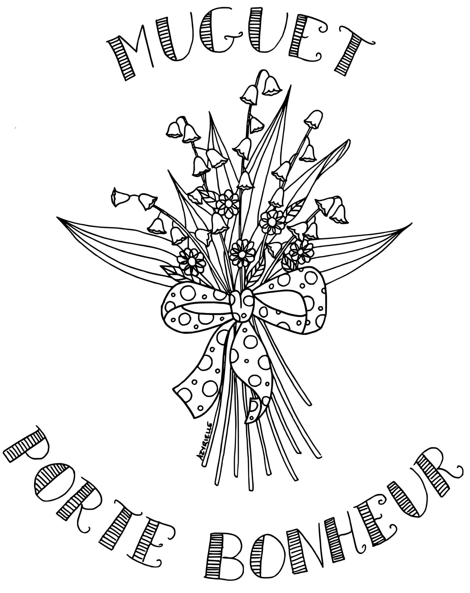 Coloriage Muguet Porte Bonheur - Muguet 1er mai à imprimer