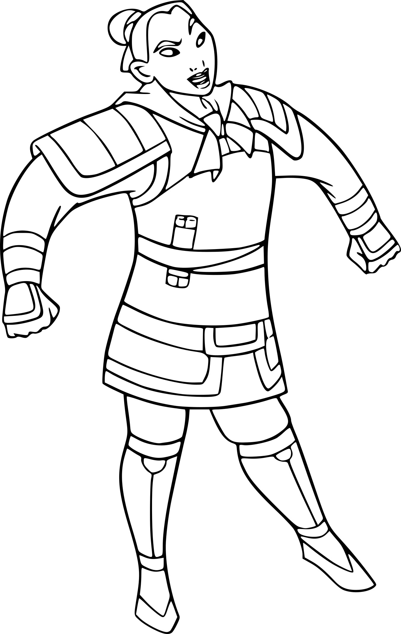 Coloriage Mulan En Soldat - Mulan à imprimer