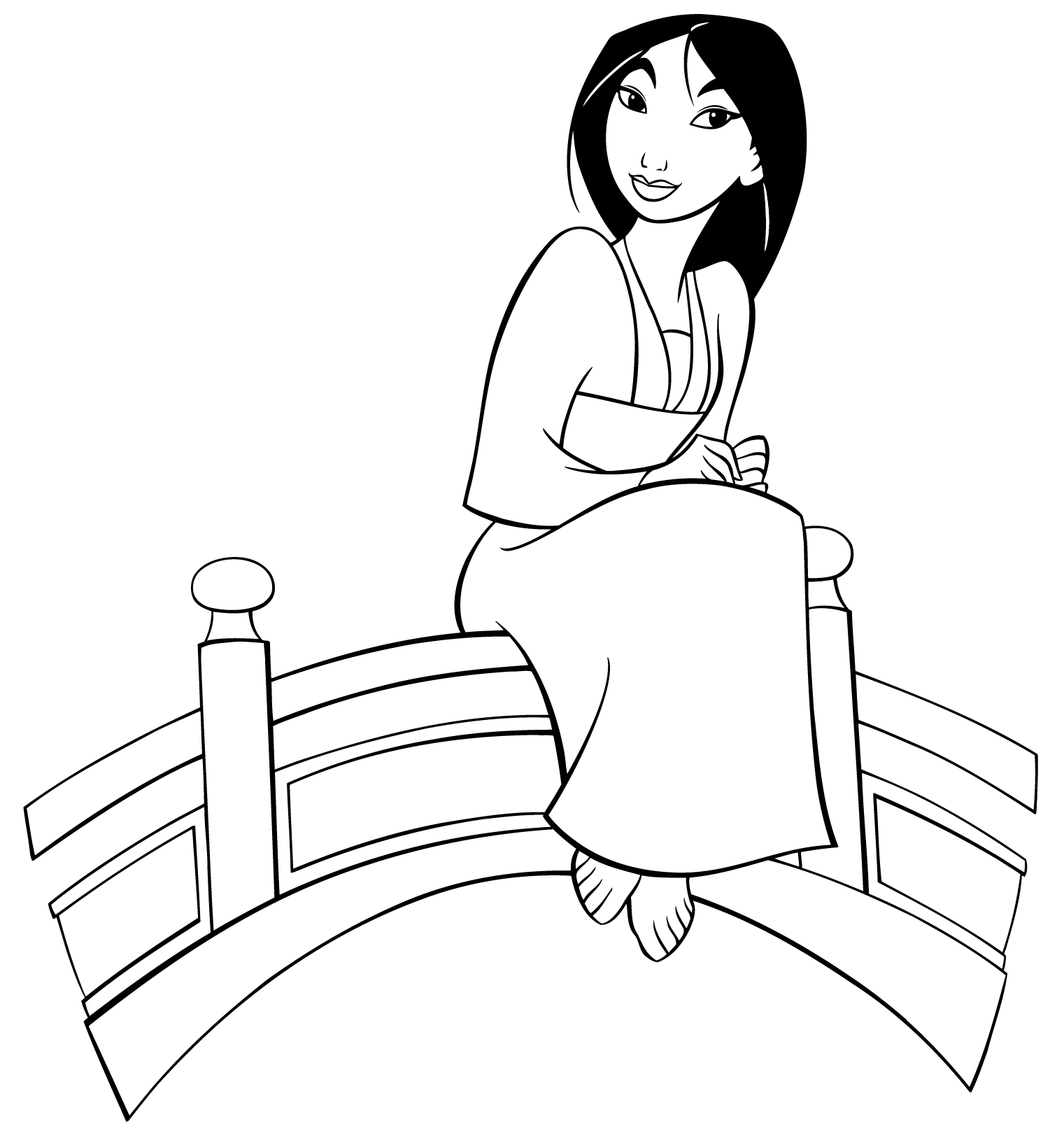 Coloriage Mulan Princesse Disney - Mulan à imprimer