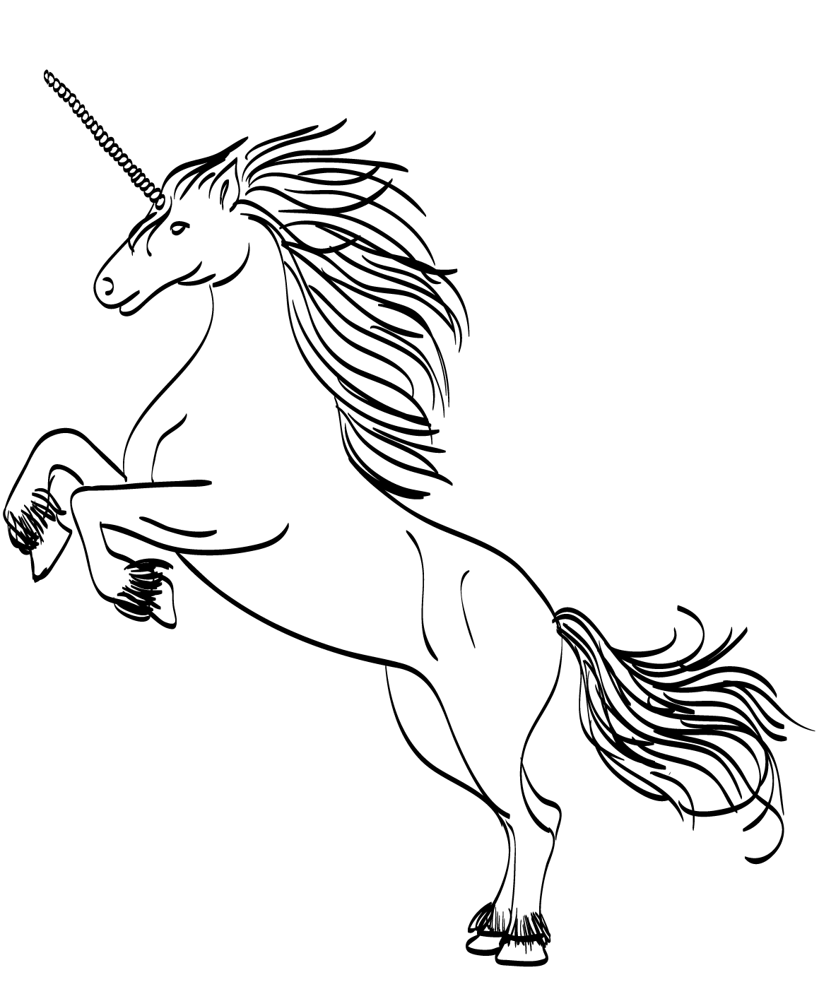 Coloriage Mythical Animal Licorne - Licorne à imprimer