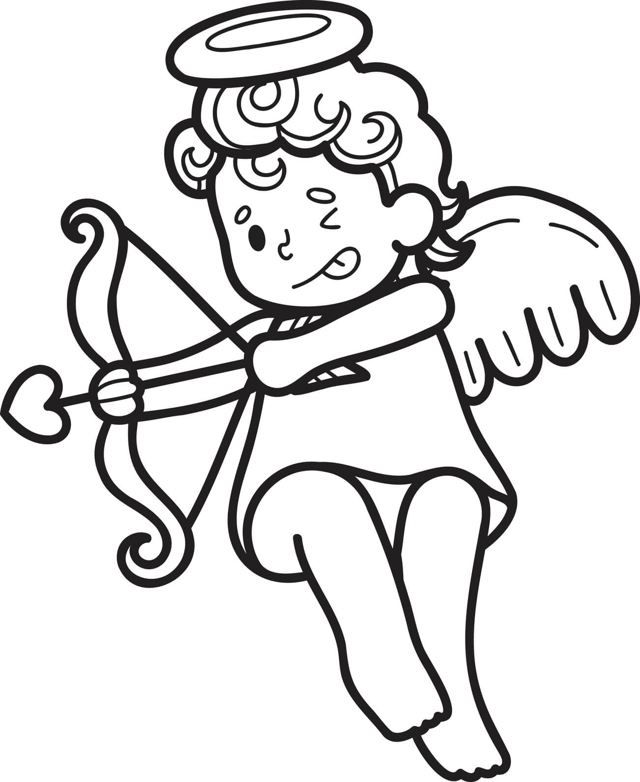 Coloriage Mythologie Romaine Cupidon Février - Saint-Valentin à imprimer