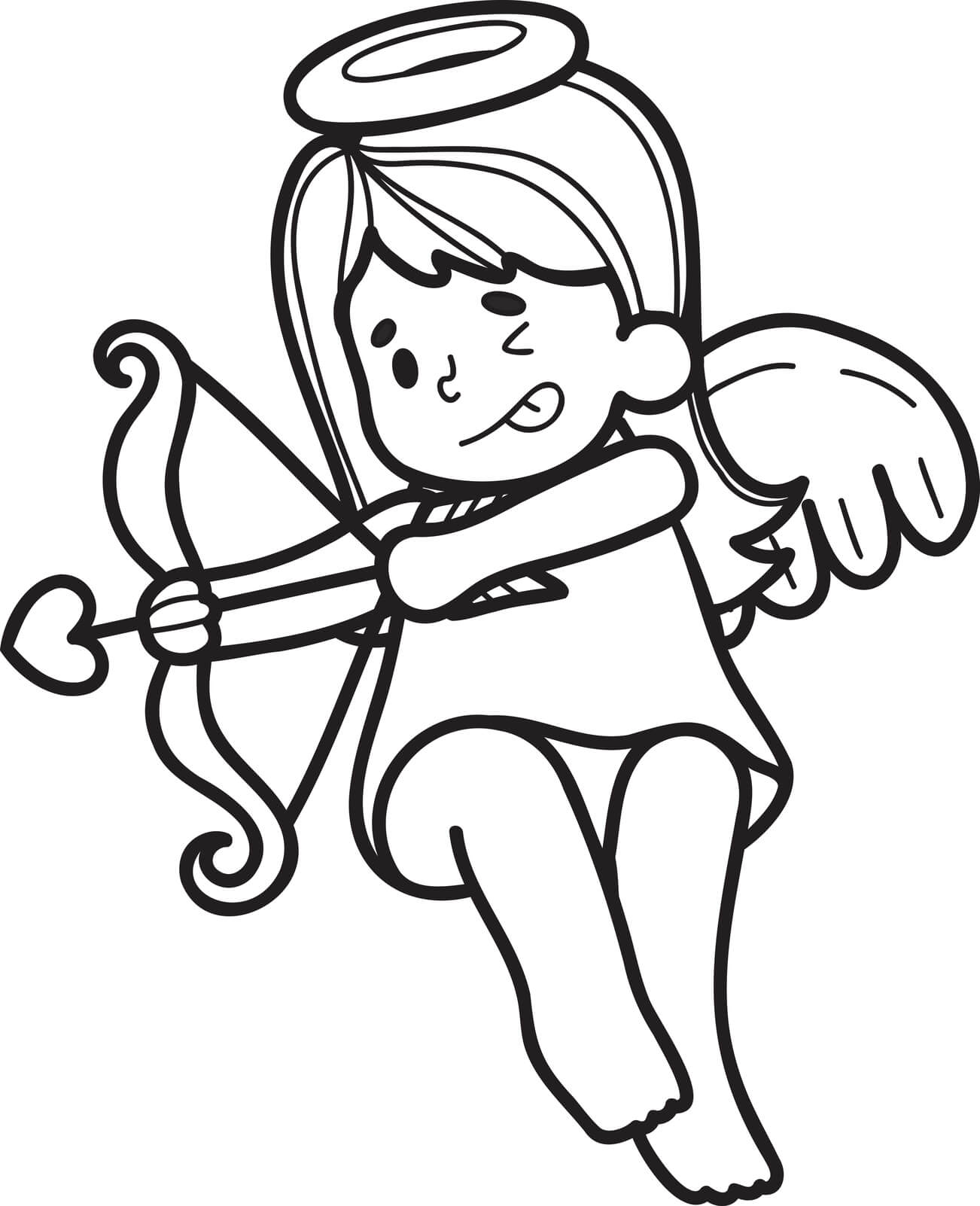 Coloriage Mythologie Romaine Cupidon - Saint-Valentin à imprimer