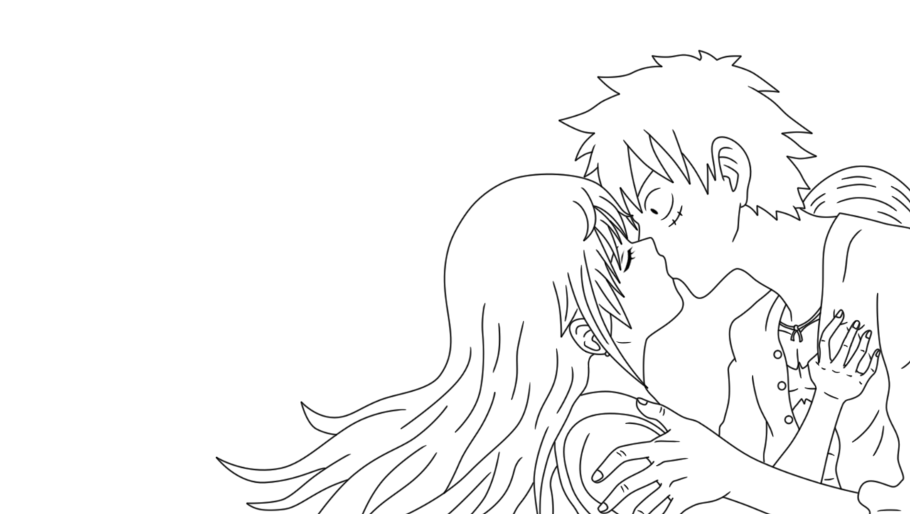 Coloriage Nami Et Luffy Onepiece - One piece à imprimer