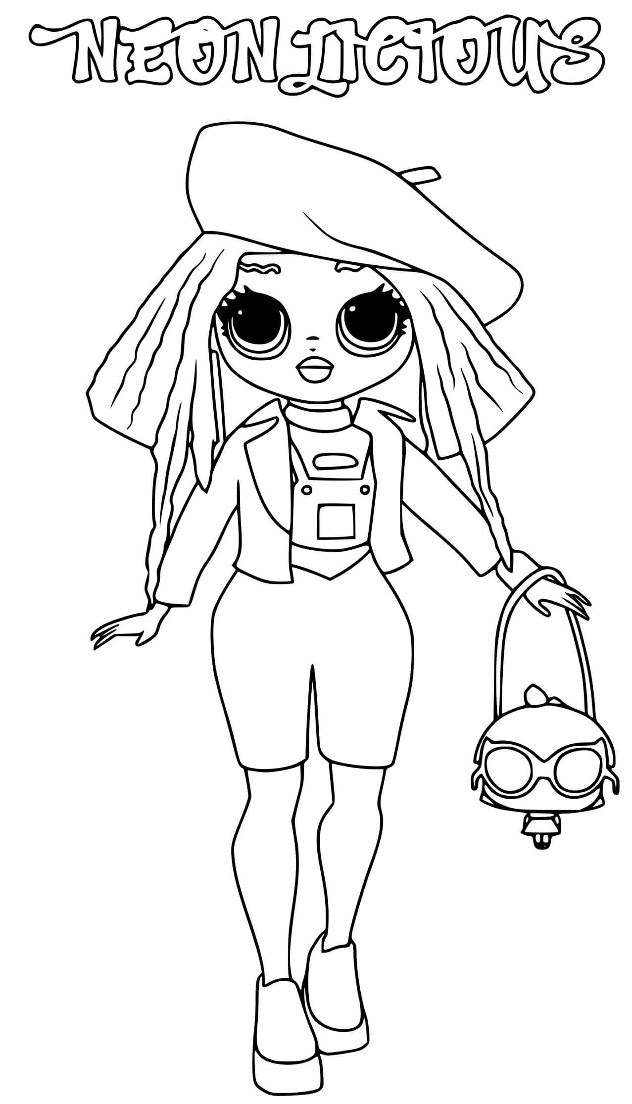 Coloriage Neonlicious Lol Omg - Poupée LOL Surprise Hair Goals à imprimer