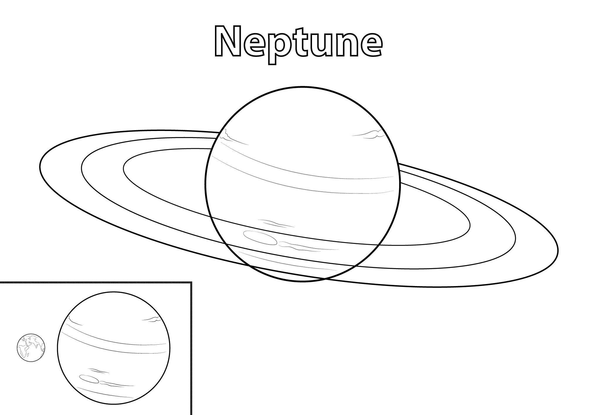 Coloriage Neptune Planète - Planète à imprimer