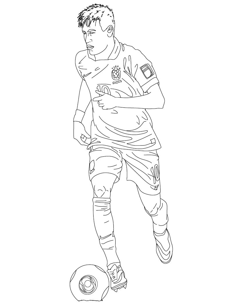 Coloriage Neymar Foot Bresil - Foot à imprimer